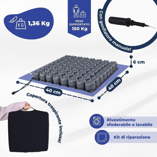 Thumbnail 1 de Mobiclinic Q-AIR Cuscino d'Aria 40x40x6 cm