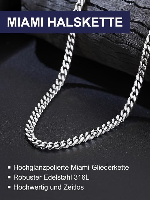 Detalle 2 de Bandmax Miami Panzerkette Edelstahl 5 mm