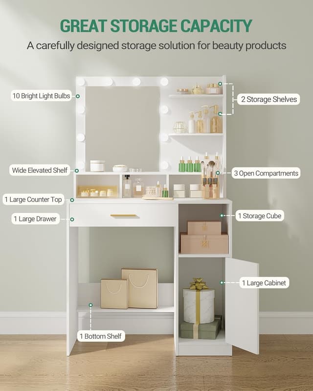 Detalle de Hzuaneri VT08103X coiffeuse avec miroir đź’„