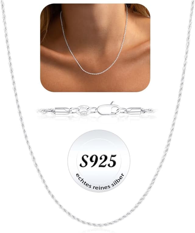 Detalle de ZOERAY Silberkette Damen 925 16–22 Zoll