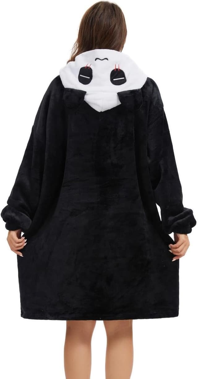 Detalle de Chuangminghangqi Kuscheldecke zum Anziehen mit Ärmeln und Kapuze – oversized Hoodie-Deck e für Sofa & Winter