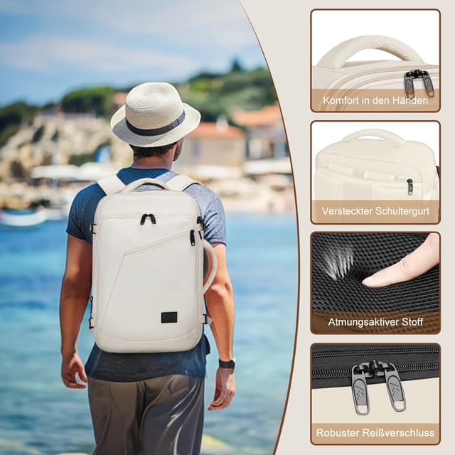 Thumbnail 6 de MATEIN Handgepäck Rucksack 40x30x20 Beige