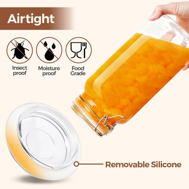 Detalle 2 de ComSaf Airtight Glass Jars 0.6 Gallon ⚖