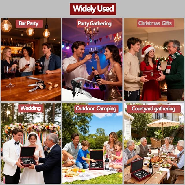 Thumbnail 6 de Wine Bottle Opener Corkscrew Gift Set 8pc 🍷