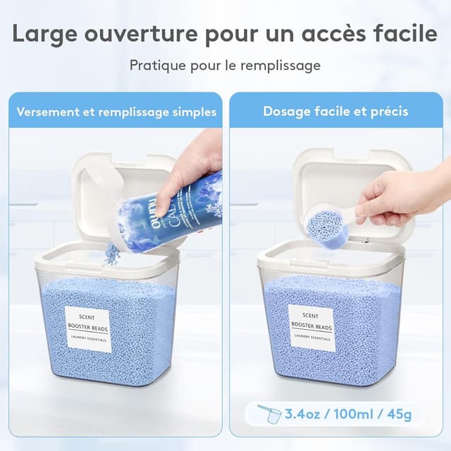 Detalle de Lot Lifewit Rangement lessive en capsules avec étiquettes et cuillères (boîtes 2700 ml + 4500 ml, 4 pièces)
