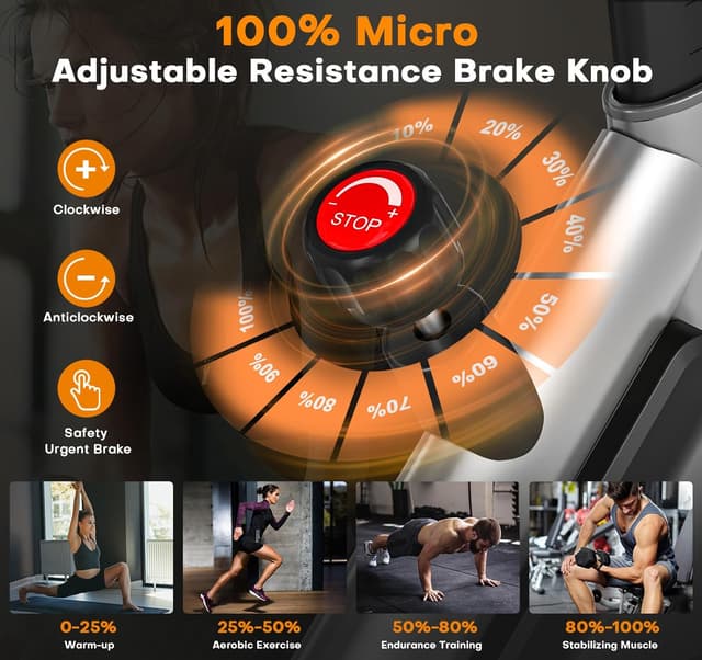 Thumbnail 4 de Adjustable Magnetic Resistance Exercise Bike 350 lbs capacity 🚴♀