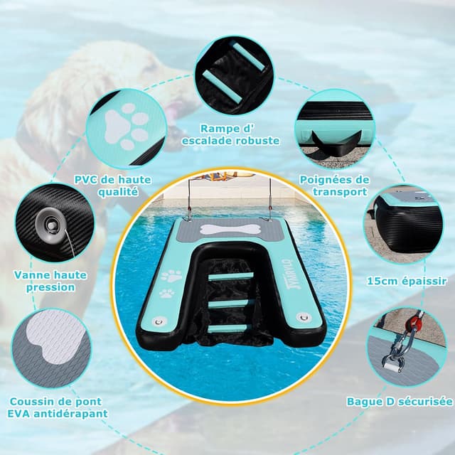 Detalle de JYMRYLQ rampa gonfiabile per cani 150x100