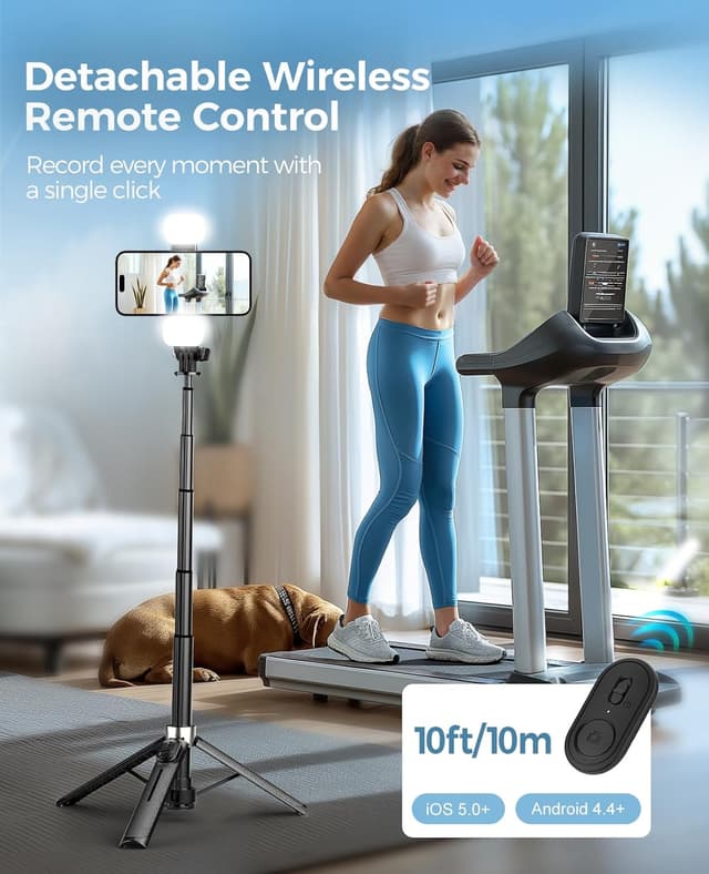 Thumbnail 5 de RISEOFLE 43" Selfie Stick Tripod with Light