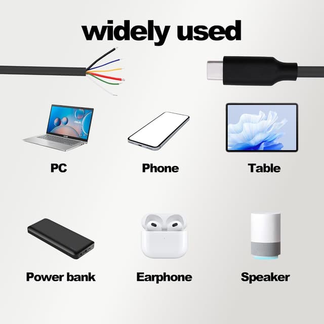 Thumbnail 6 de YARCHONN USB Type‑C 6‑pin pigtail cable 30cm