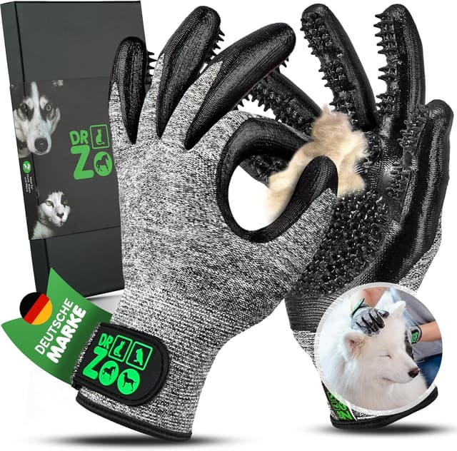 Detalle de DR Zoo Fellpflegehandschuh Gr. M für Hunde und Katzen 🎗