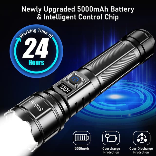 Thumbnail 4 de Blukar Taschenlampe LED Aufladbar 5 Modi 🔦