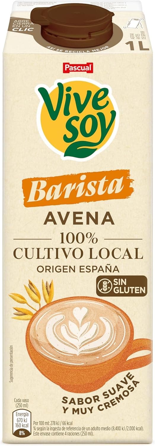 Detalle de Vivesoy Bebida Vegetal de Avena Sin Azúcar 100% Cultivo Local (Pack 6 x 1L)
