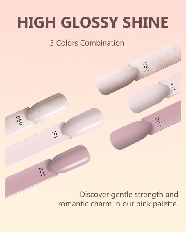 Detalle 2 de Aokitec lot de 12 poudres de trempage pour ongles (démarrage) – 3 couleurs rose clair/nude/rose pâle avec base, top coat et accessoires