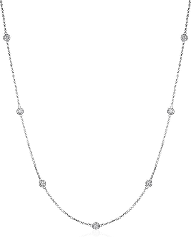 Detalle de namana Collana lunga donna con zirconi, catenina in argento, oro o oro rosa (con confezione regalo)