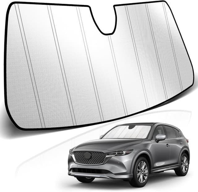 Detalle de KUST Windshield Sun Shade for Mazda CX-5 (2018–2025) — Foldable UV Sun Visor with Aluminum Film