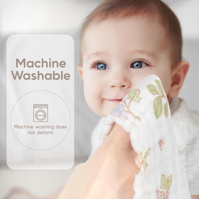 Detalle 2 de Maliton 6-Pack Muslin Burp Cloths (Lion & Whale Collection) – 100% Cotton Muslin Cloths, 50 x 25cm