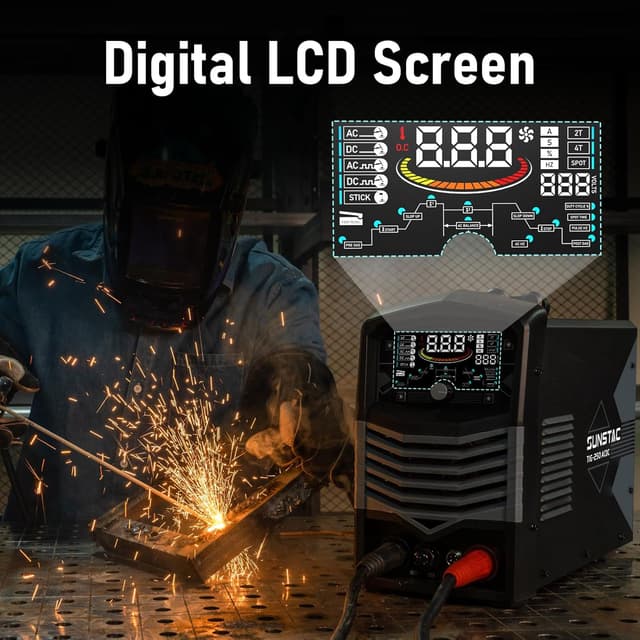 Detalle 2 de Sunstac 250A AC/DC Aluminum TIG Welder with Pulse (110V/220V Dual Voltage)