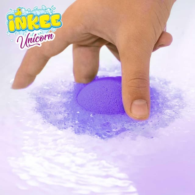 Detalle 2 de INKEE Geschenkbox Unicorn – Box mit 6 Badebomben für Kinder mit Überraschung