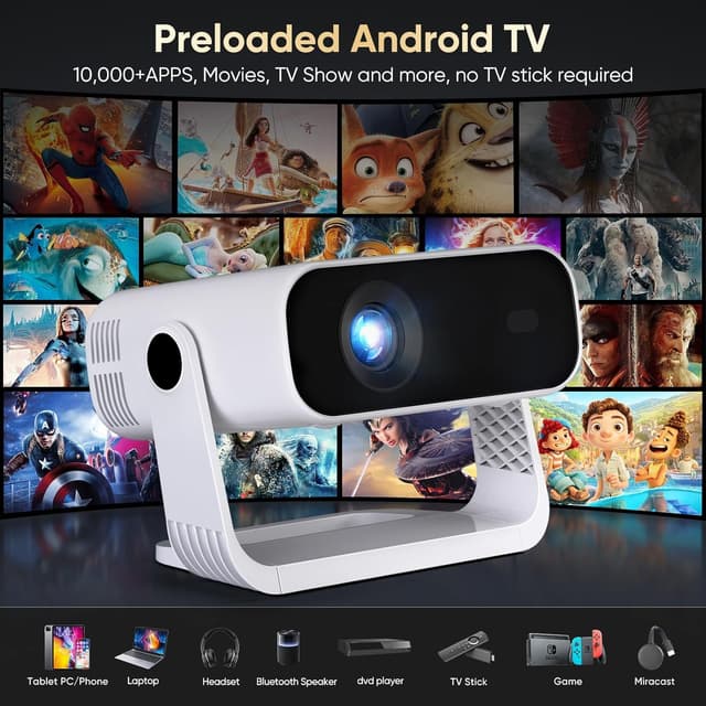 Detalle de Smart Projector with Android 14, 30,000 lumens