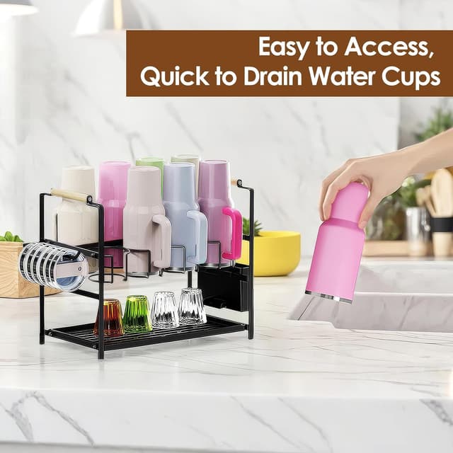 Thumbnail 2 de Housolution 8-Slot Tumbler Drying Rack for 40 oz Bottles