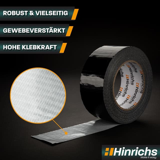 Thumbnail 2 de Hinrichs Panzertape schwarz 4 Rollen