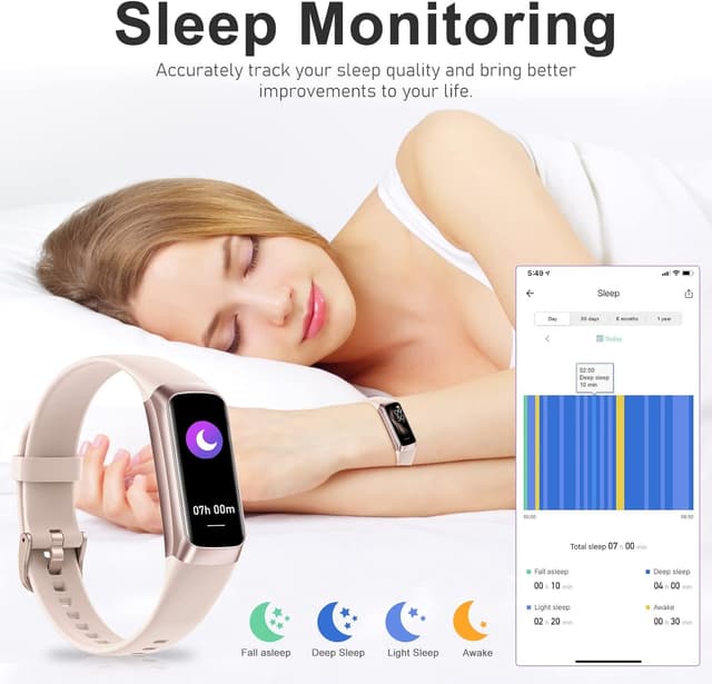 Detalle de Zeacool Fitness Tracker Smartwatch für Herren & Damen – IP68, 24h-Herzfrequenz, AMOLED-Display