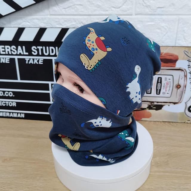 Detalle de Uniyoung Baby Cotton Beanie Hat and Collar Scarf Set (Kids Warm Skull Cap Set)