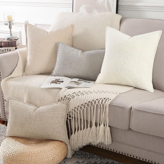 Detalle 2 de Chenille Kissenbezüge Set 50x50 cm