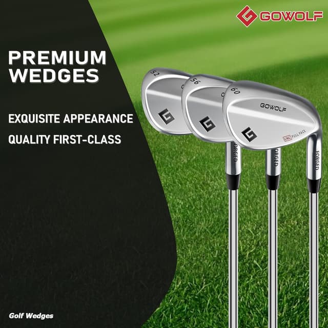 Detalle 2 de Gowolf Forged Golf Wedges (50–60 + 69°) — CNC Milled Full-Face Grooves for More Spin (Right Hand)