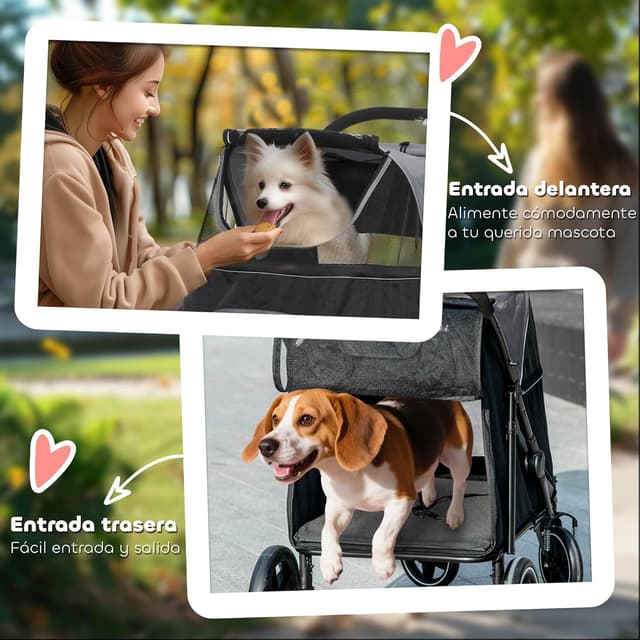 Thumbnail 6 de PawHut Cochecito para Perros Plegable 112x65x100 cm