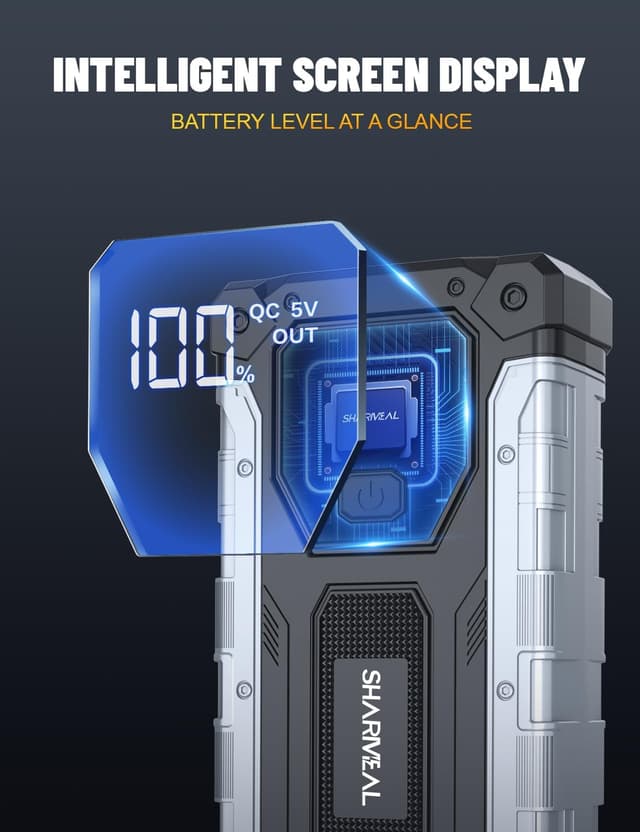 Detalle de Sharmeal Car Jump Starter 6000A 12V portable booster
