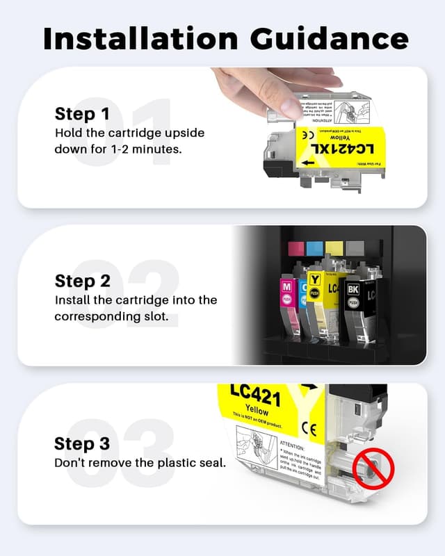 Detalle 2 de Cartucce LC421 compatibili Skydo (LC421 Nero, Ciano, Magenta, Giallo) per Brother DCP-J1050DW e MFC-J1010DW, confezione da 4