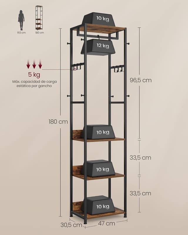 Thumbnail 4 de VASAGLE Perchero con Barra RCR061BD04