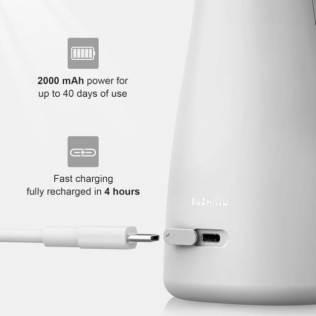 Detalle 2 de BUZHIWU Water Flosser for Teeth Cordless (300ml) – Portable Oral Irrigator with Screen Display, 3 Intensity Modes & Tips