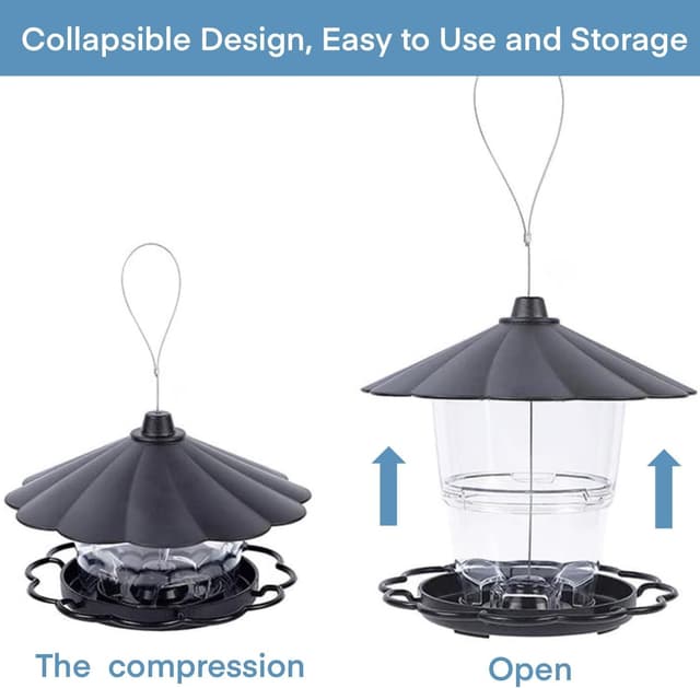 Detalle 1 de WLLKOO Bird Feeder adjustable hanging feeder 🎣