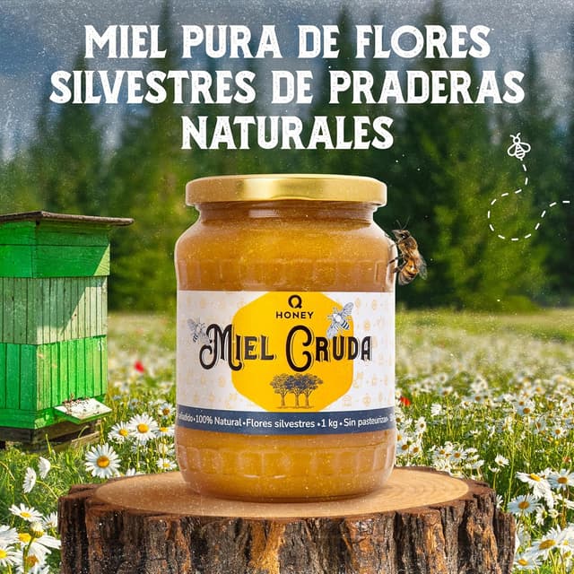 Thumbnail 2 de QHoney Miel Cruda 1kg Premio de Oro Paris 2025🍯