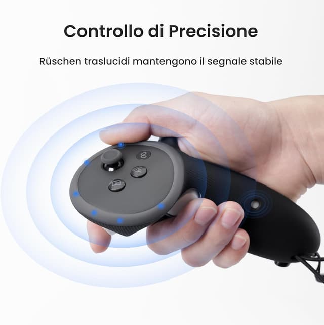 Detalle de KIWI design G4 Max impugnature per controller (compatibili Meta Quest 3/3S) per mani grandi