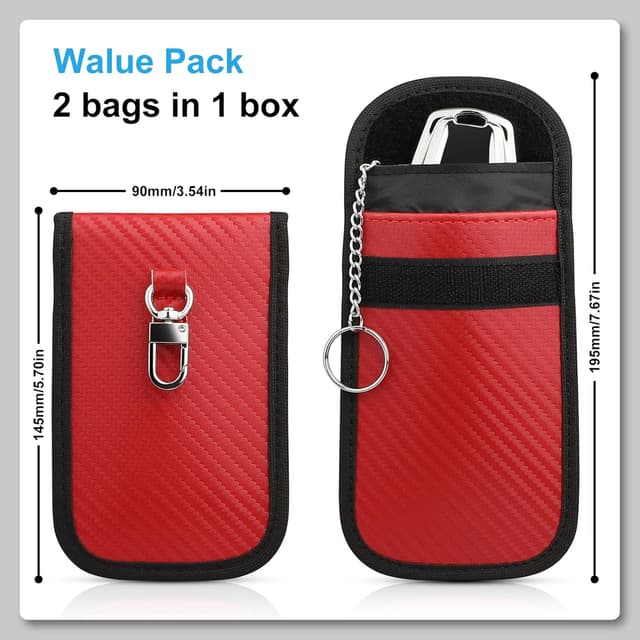 Detalle 2 de Diyife Faraday Pouch 2-pack for car keys 🔐