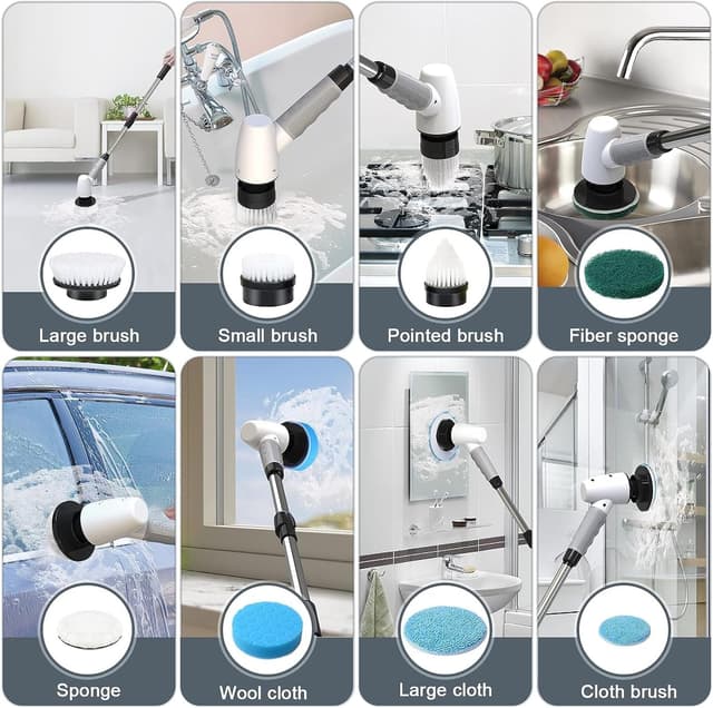 Thumbnail 6 de Adamantite Electric Spin Scrubber (400RPM) with 8 Replaceable Brush Heads, 3 Adjustable Sizes & IPX6