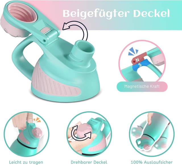 Detalle de FJbottle Edelstahl Sport-Trinkflasche mit magnetischem Deckel, 400/600/800 ml – BPA-frei, auslaufsicher