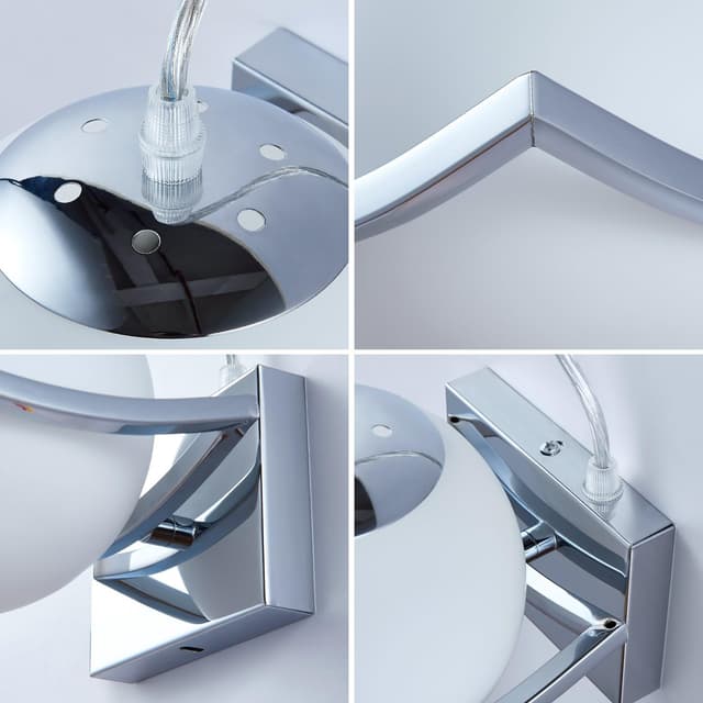 Thumbnail 6 de DAXGD lampada da parete interna E27 minimal cromata con paralume in vetro (Ø15 cm)