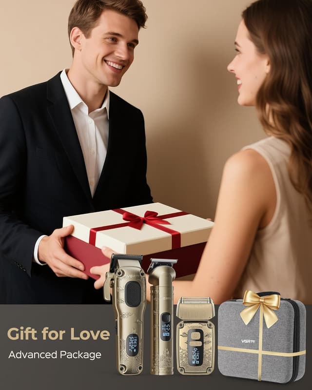 Thumbnail 6 de Vgrpro Hair Clippers & Trimmers Set for Men with Waterproof Foil Shaver, Cordless, 4-Speed LED Display