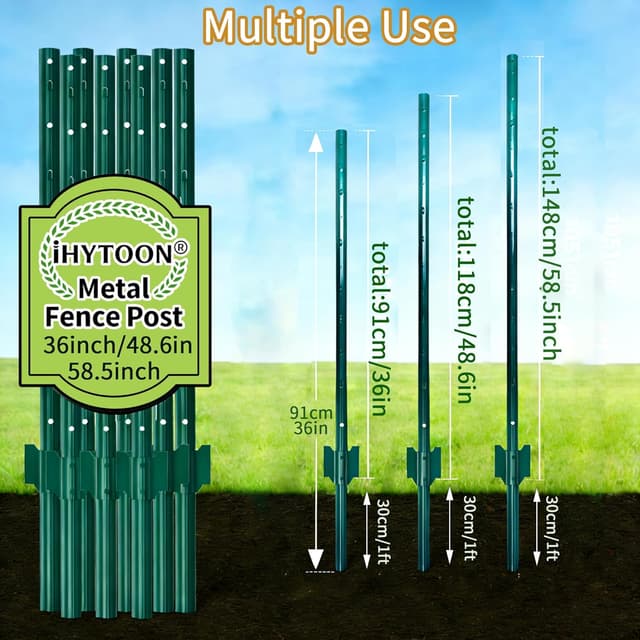 Detalle 2 de 148 cm iHYTOON Zaunpfosten Metall