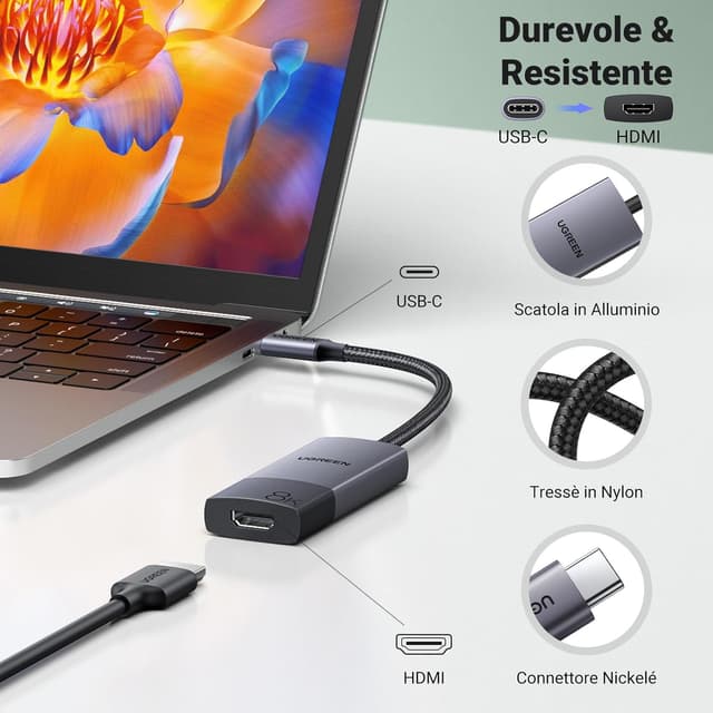 Detalle 1 de UGREEN USB C HDMI 2.1 8K60Hz adattatore