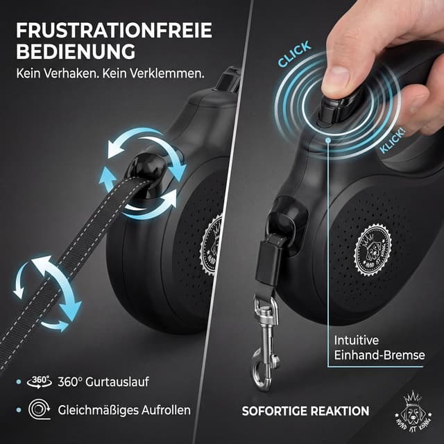 Detalle 1 de HUND IST KÖNIG Rollleine 5 m