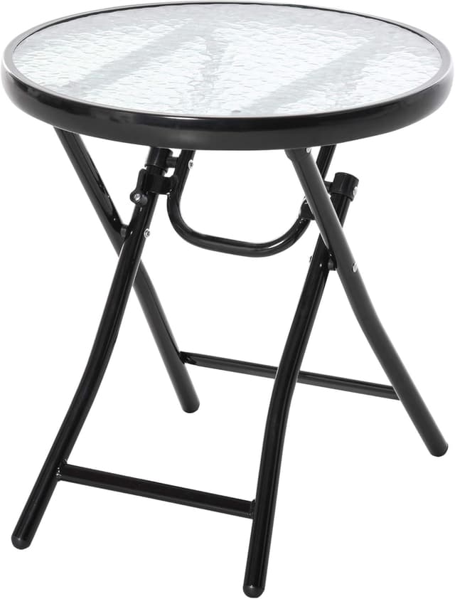 Detalle de Outsunny Table Basse Ronde Bistro Ø45 Noir