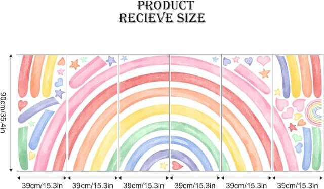 Detalle de Supzone Wandtattoo Regenbogen 195 x 110 cm