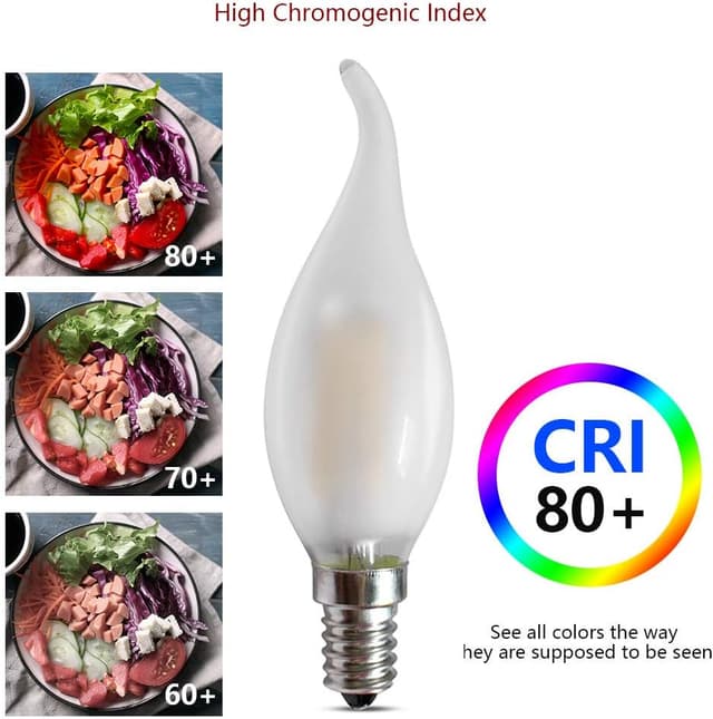 Detalle 2 de BELINGGO E14 Dimmable LED Candelabra Bulbs 4W (C35, 2700K) – Pack of 10