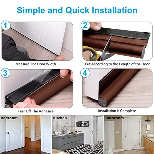 Thumbnail 5 de AiQIu Burlete Puerta, 2 unidades, insonorizante y aislante 🚪