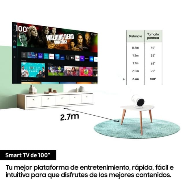Detalle 2 de Samsung The FreeStyle SP-LSP3BLAXXE proyector LED Full HD SmartTV portátil (100")